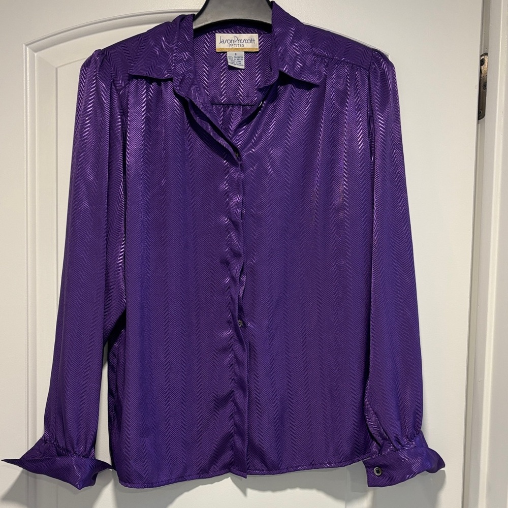 Jaclyn Smith Women's Elegant Purple Button-Down Shirt